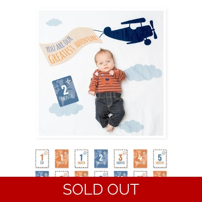 Lulujo Greatest Adventure Milestone Blanket